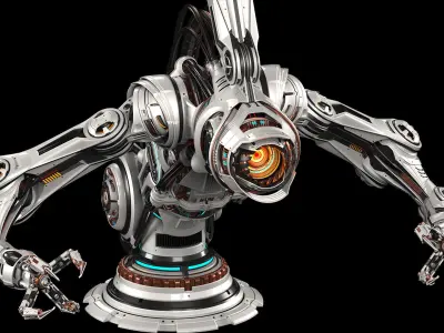 Sci-Fi Assembly Robot 2 - Rigged 3D model