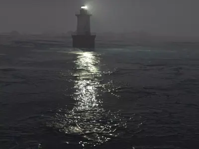 Lighthouse in the sea Environment Low-poly 3D model