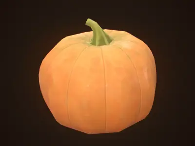 Stylized Halloween Pumpkin - Game Ready Jack-o-Lantern Low-poly 3D model