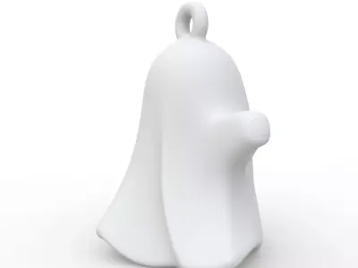 Halloween Ghost Keychain 3D Print  Simple Loop Attachment 3D print model