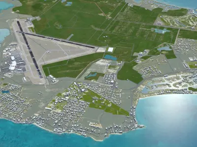 Lynden Pindling International Airport Nassau Low-poly 3D model