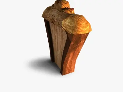 Door wooden Low-poly 3D model