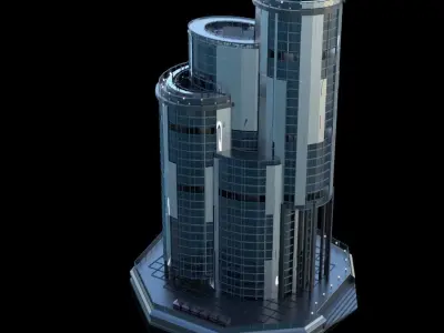 Futuristic Future Modern City Building Skyscraper 24 3D model