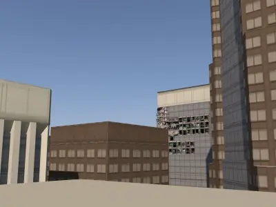 Low poly buildings Low-poly 3D model