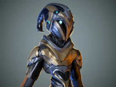 Alien Striscils Low-poly 3D model