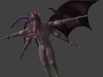 Cutulhu with 4 arms 3D model