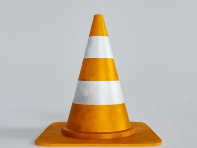 Traffic Cone Low Poly PBR 3D Model Low-poly 3D model