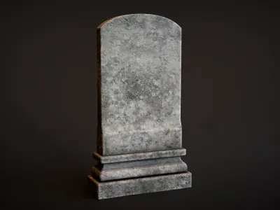 Rounded Top Tombstone Low-poly 3D model