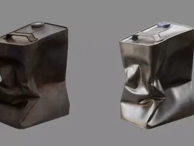 Crushed Paint Can Rectangular 03 3D model