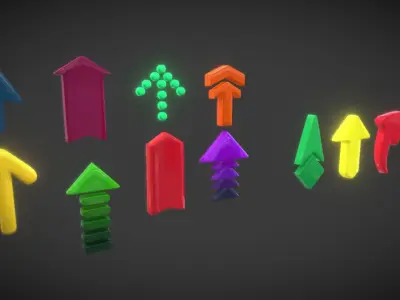 Arrow Button Collections2 Low-poly 3D model