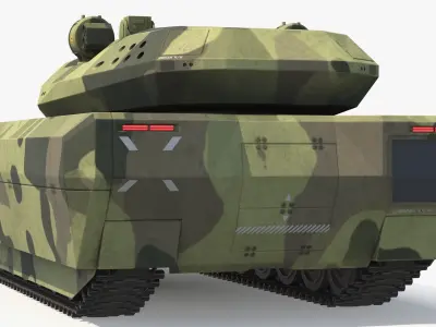  Stealth Battle Tank with Coaxial MG Camouflage Green Simplified 