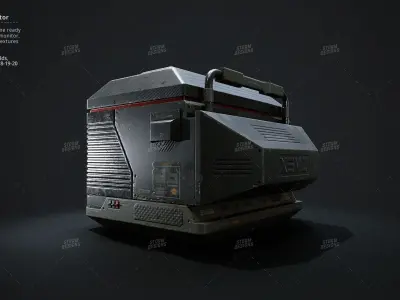 Cyberpunk Monitor Prop Low Poly PBR UE Textures Low-poly 3D model