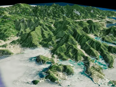 Dogojima island full 3d model terrain 3D model