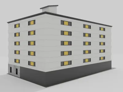 Building apartment Low-poly 3D model