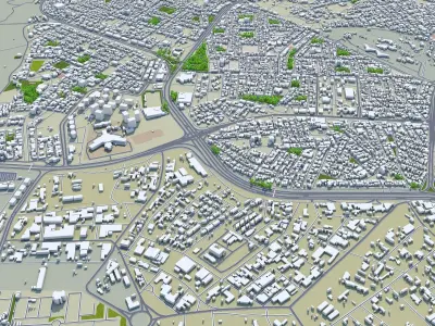 Sulaymaniyah City Iraq Low-poly 3D model
