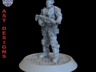 sci fi Miniature 1-0 soldier warrior Miniature 3D print model