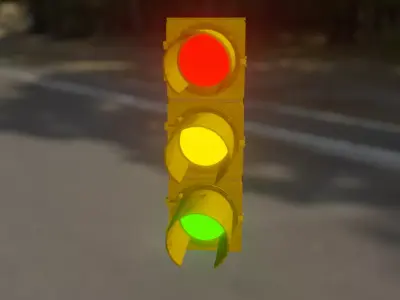  Traffic light  low poly 3D model