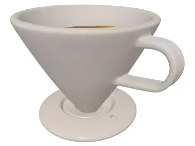 Pour Over Coffee Dripper V60 Low-poly 3D model
