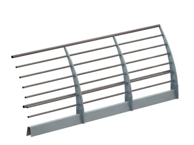 Metal bridge deck fencing of the embankment 3D model