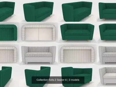 Collection Sofa 2 Seater 6 3D Model Pack