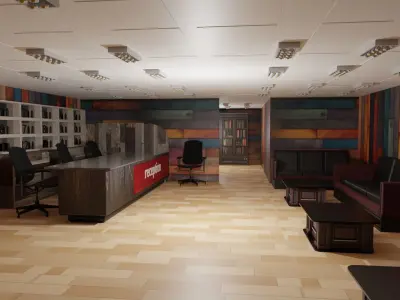 Reception Interior Low-poly 3D model