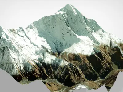 Mountain landscape Machapuchare Himalayas Nepal 3D model