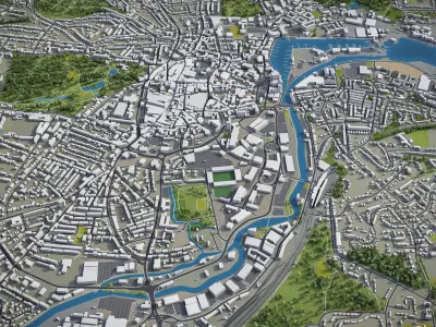 Ipswich Low-poly 3D model