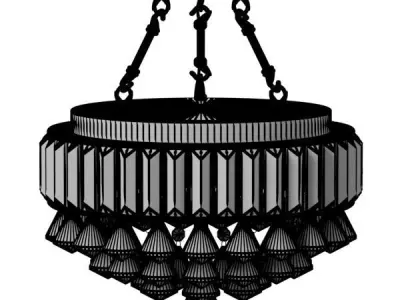 3D Model crystal lamp Aresi 4-Light Semi-Flush Mount  3D model
