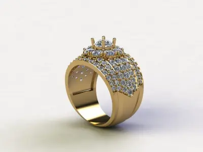 Model Man Ring gold light in Asia design R32 3D model
