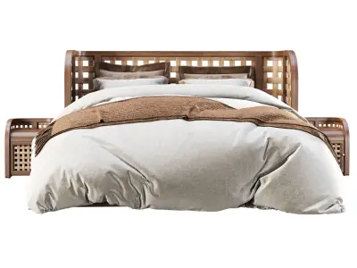 Sofia Rattan Double bed  3D model