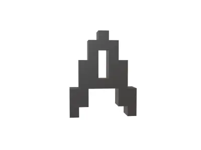 Pixel Font Pack 001 Low-poly 3D model