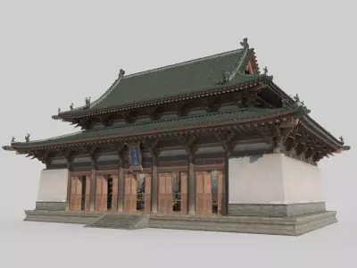 Ancient Asian Architectural Palaces and Taoist Temples 3D model