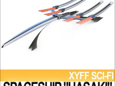 Spaceships Collection futuristic spacecraft 3D Model Pack