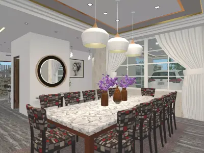 One Story 2 Bedroom House Design  3D model