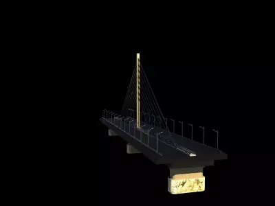 Single suspended bridge 3D model