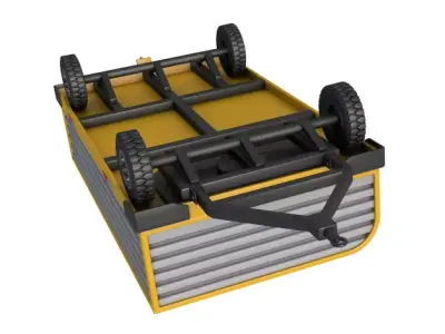 Airport Luggage Trolley with Contain 3D model