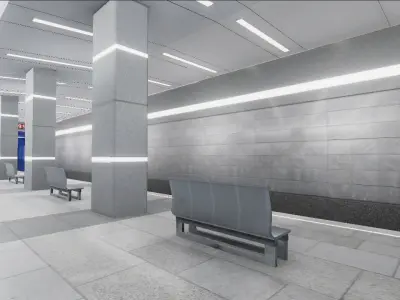 Subway Station 02 Low-poly 3D model