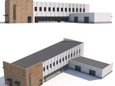 set of public buildings 3D Model Pack