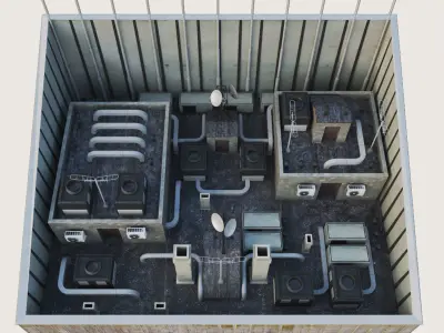 Building Skyscraper City Town Downtown Office Space Work Street Low-poly 3D model