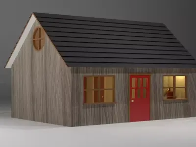 Small wooden lodge 3D model