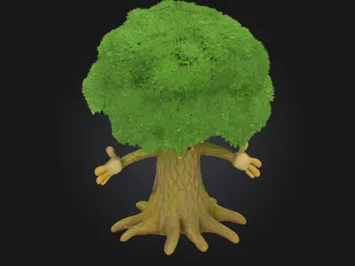 Happy Tree Friend  A Whimsical Woodland Companion 3D model