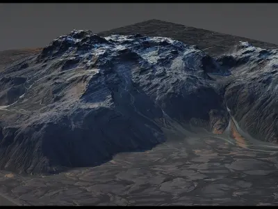 Iceland Black Mountains - World Machine mesh 3D model
