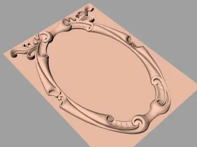 Door flower 3D relief STL Model for CNC woodworking carving E304 3D model
