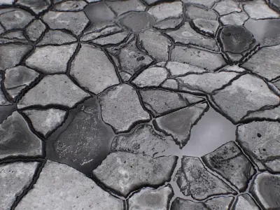 7 different PBR 2k Realistic wet stone ground pavement textures Texture