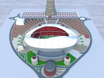 Khalifa International Stadium Qatar 2022 World cup 3D model