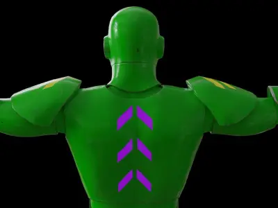 High-quality green robot  3D model