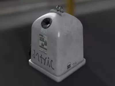 Recycling container C Low-poly 3D model