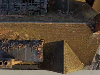 Photogrammetry scan of abandoned Pub Low-poly 3D model