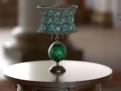 Lampshade-GL01-Green Low-poly 3D model