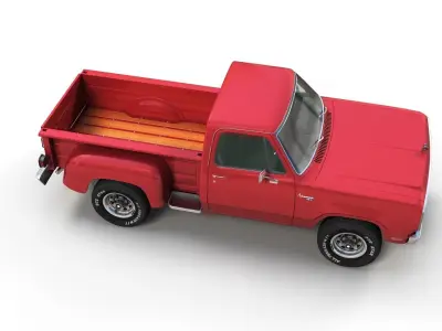 Dodge D100 utiline 1979 Low-poly 3D model